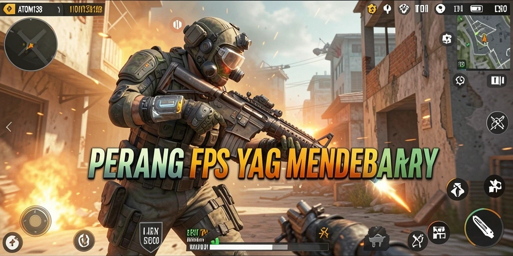 Gameplay seru ATOM138 yang menampilkan aksi tembak menembak.
