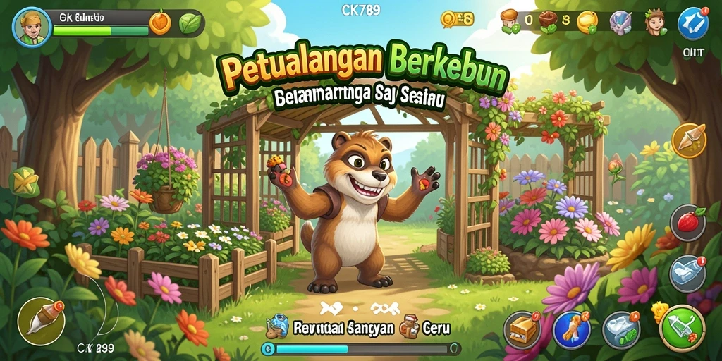 Tampilan gameplay CK789 yang menarik saat berkebun.