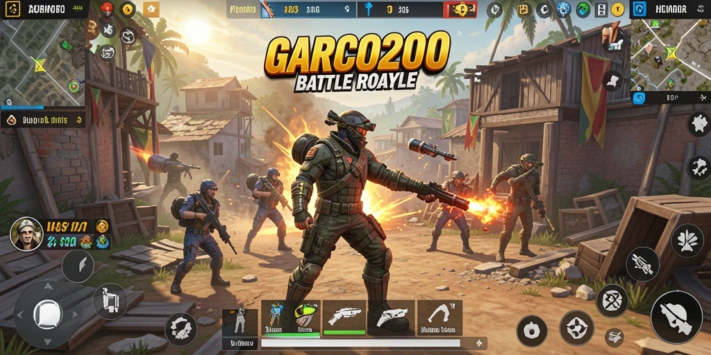 Tampilan gameplay menegangkan di GARCO200 dengan pertempuran intens.