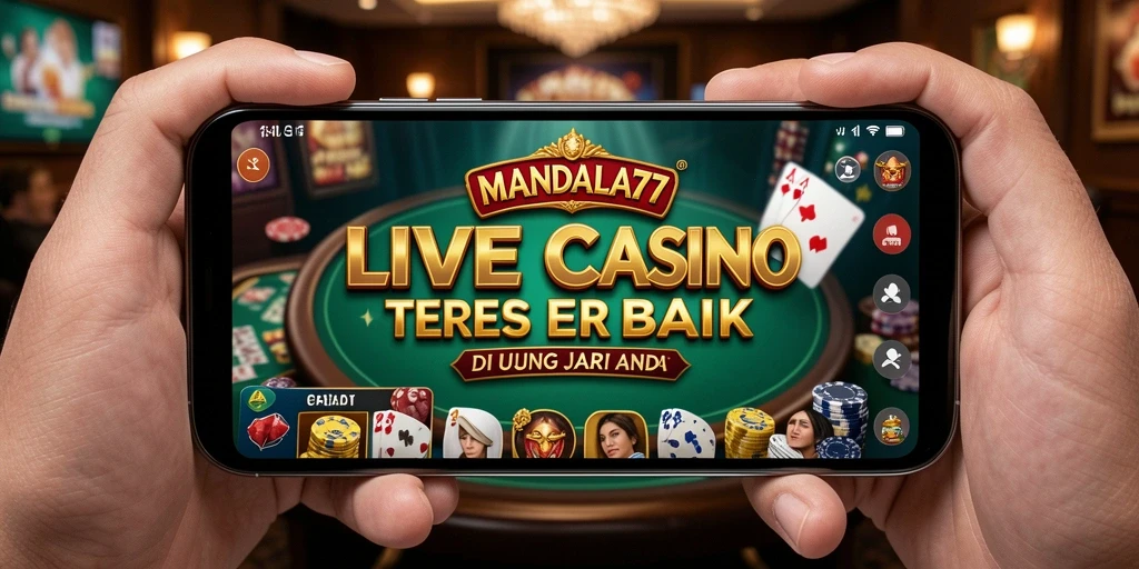 Tampilan gameplay MANDALA77 yang menonjolkan dealer langsung dan interaksi pemain.