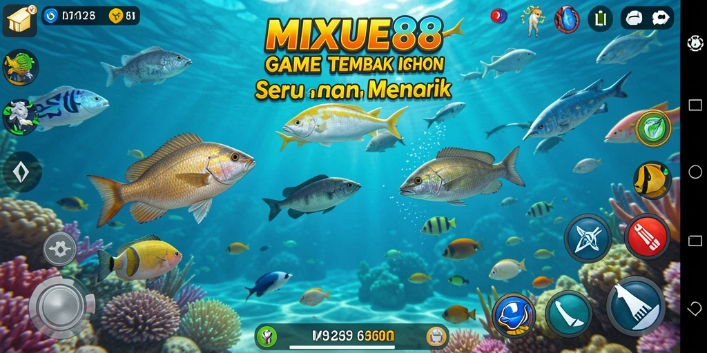Tampilan seru gameplay MIXUE88 saat menembak ikan.