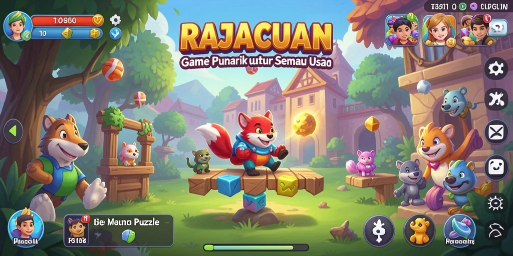 Screenshot gameplay menunjukkan tantangan puzzle menarik di RAJACUAN.