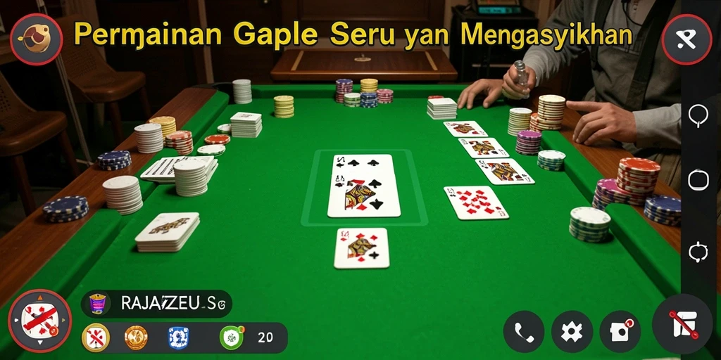 Tampilan menarik dari gameplay Gaple RAJAZEUS.