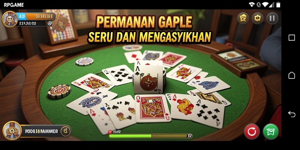 Tampilan gameplay Gaple yang seru dan interaktif di RPGAME.
