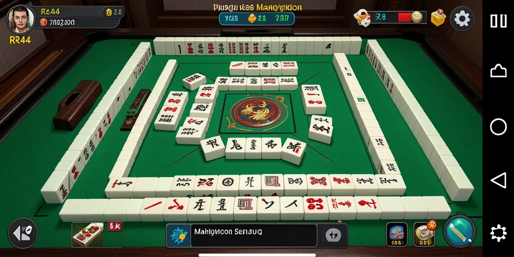 Screenshot gameplay RR44 menampilkan pengalaman bermain Mahjong yang menarik.