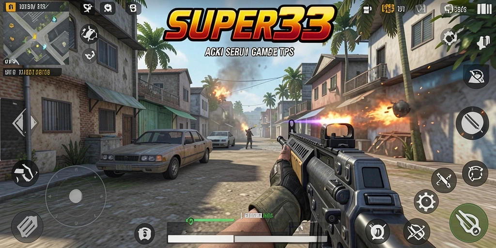 Tangkapan layar menampilkan aksi mendebarkan dalam gameplay TPS SUPER33.