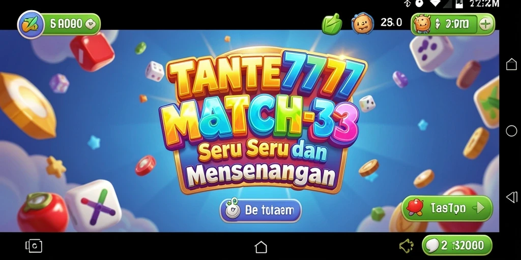 Gameplay seru di TANTE777 dengan berbagai level Match-3.