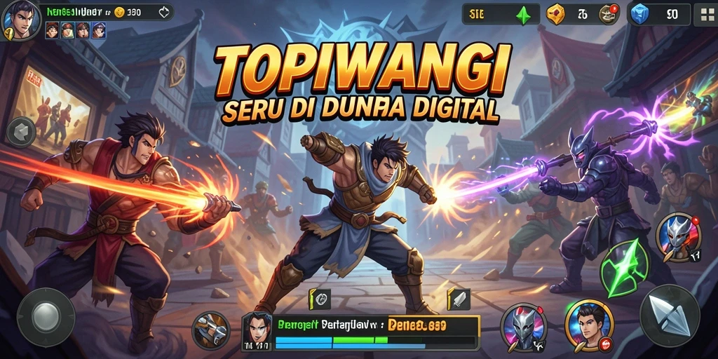 Screenshot gameplay seru dari TOPIWANGI saat pertarungan epik.