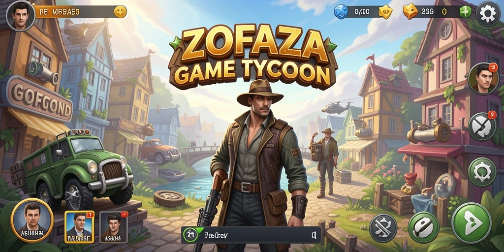 Screenshot ZOFAZA menampilkan gameplay seru dan strategi bisnis.