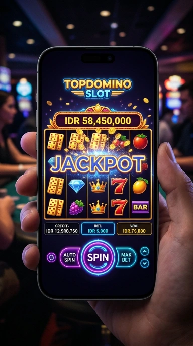Tampilan utama aplikasi topdomino yang modern dan menarik.